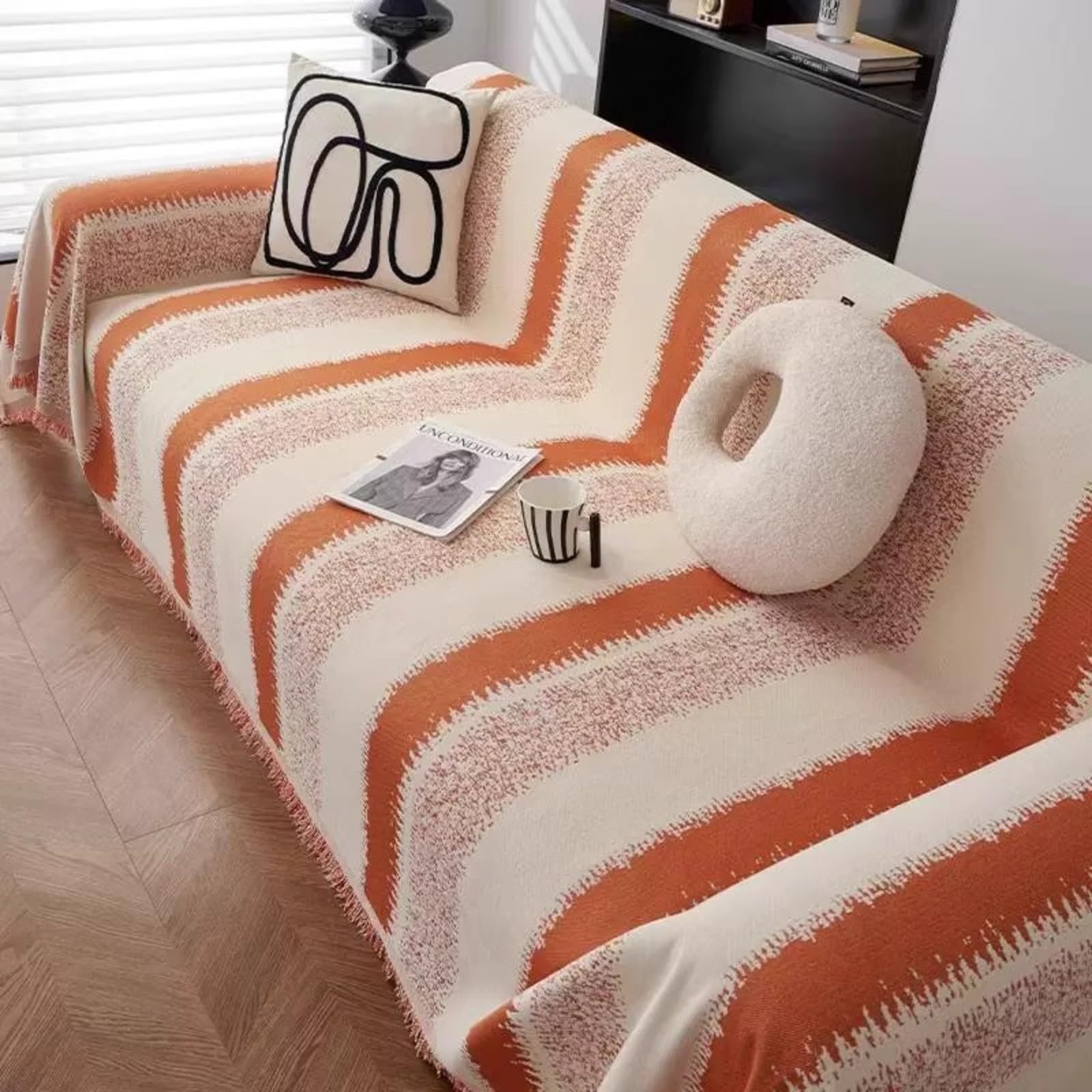 Copertura del divano Copertura del divano per il divano Slipcover con nappa per la maggior parte della forma Soft Thicken Sofa Furniture Protector per la copertura del divano sezionale