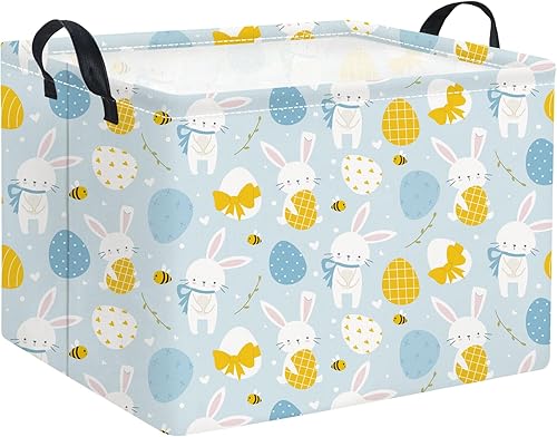 Miniatura 80 de Cesta rectangular de almacenamiento para niños con asas para el hogar, cocina, niños y niñas, lindo contenedor organizador de almacenamiento de