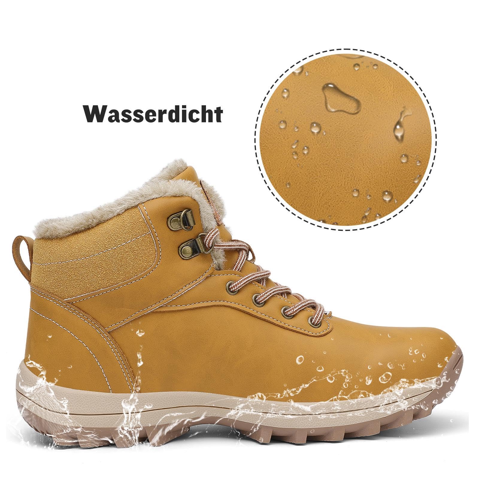 Mishansha Scarpe Uomo Donna Invernali Impermeabili Antiscivolo Stivaletti Invernali con Pelo, Gr.36-48