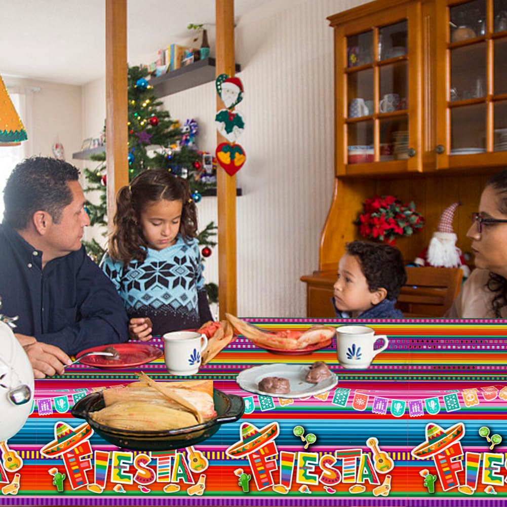 Satiskid 2 PCS Mexican Fiesta Party Tablecloth, Cinco De Mayo Party Table Covers - Image 4