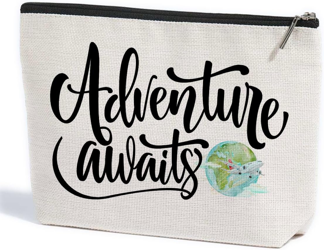 Travel Gifts Makeup Bag Gifts for Travelers Makeup Pouch Friendship Birthday Gifts for Women Female Friends Besties Daughter Coworkers Bride Sisters BFF Cosmetic Travel Bag
