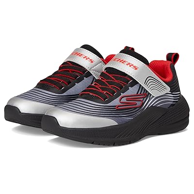 SKECHERS KIDS Microspec Advance 403926L (Little Kid/Big Kid) Boys Shoes Black/Silver/Red