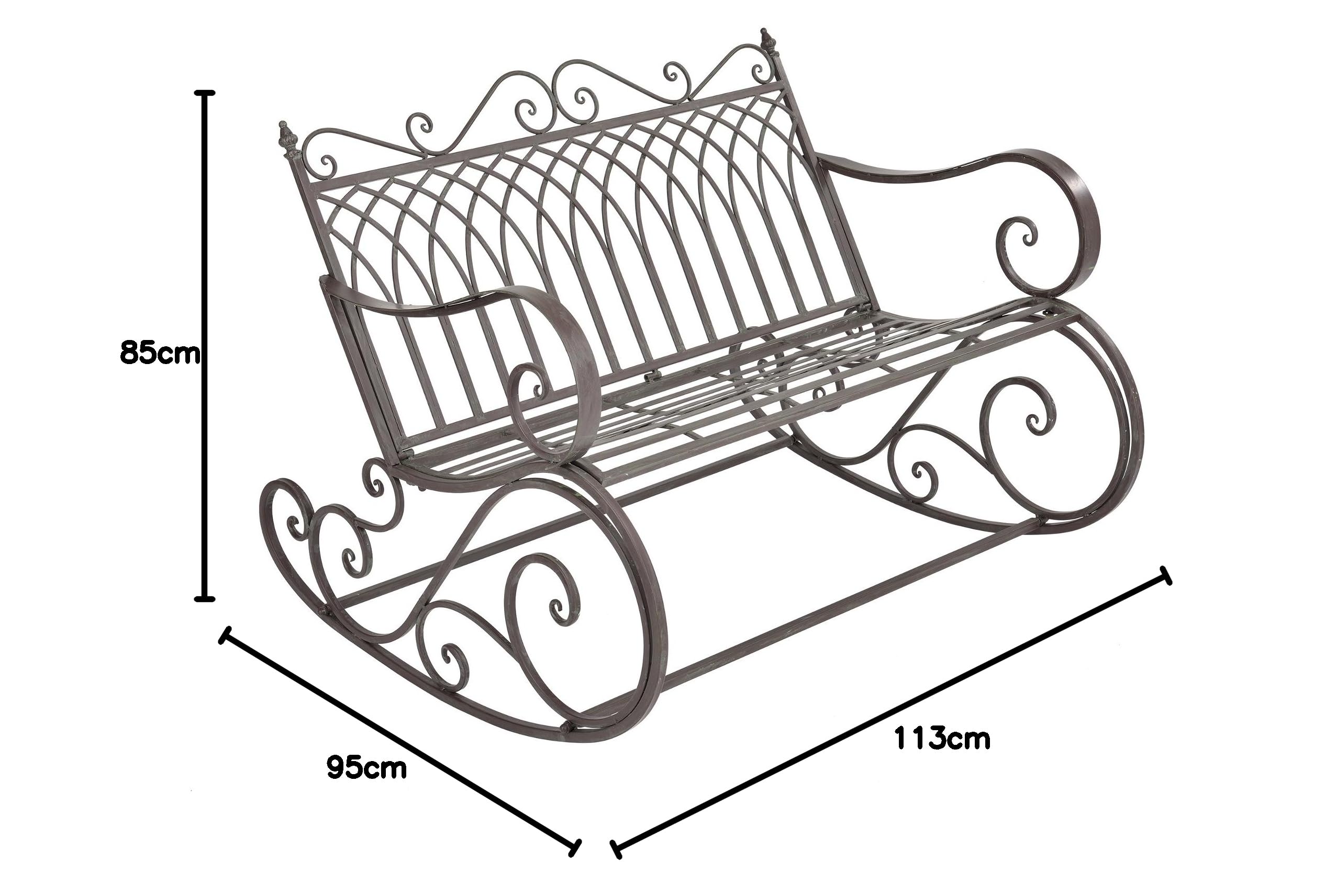 [en.casa] Schaukelbank Greenough 85x113x95cm Gartenschaukel für 2 Personen im Landhausstil Metall Dunkelgrün