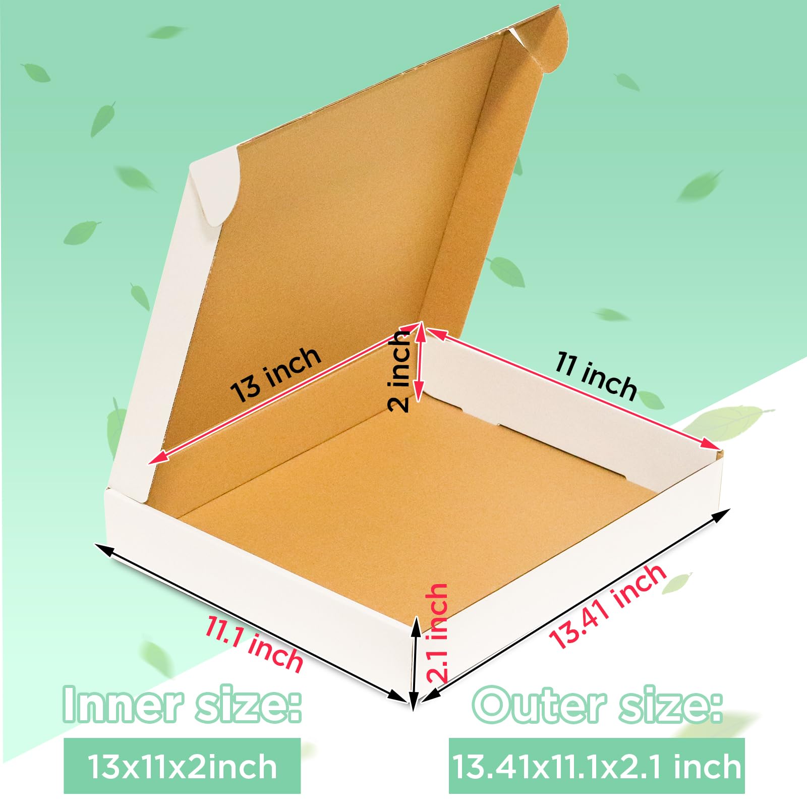 50 sztuk małych pudełek wysyłkowych, 33 x 30 x 5 cm, poczta falista, karton YUNSY-BOX biały, dla małych firm