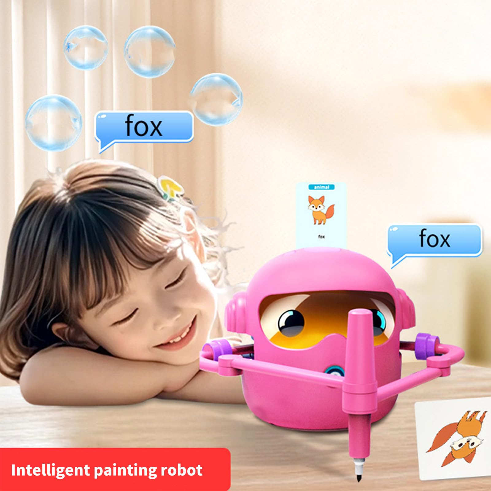 Robot de dibujo educativo para 100, azul