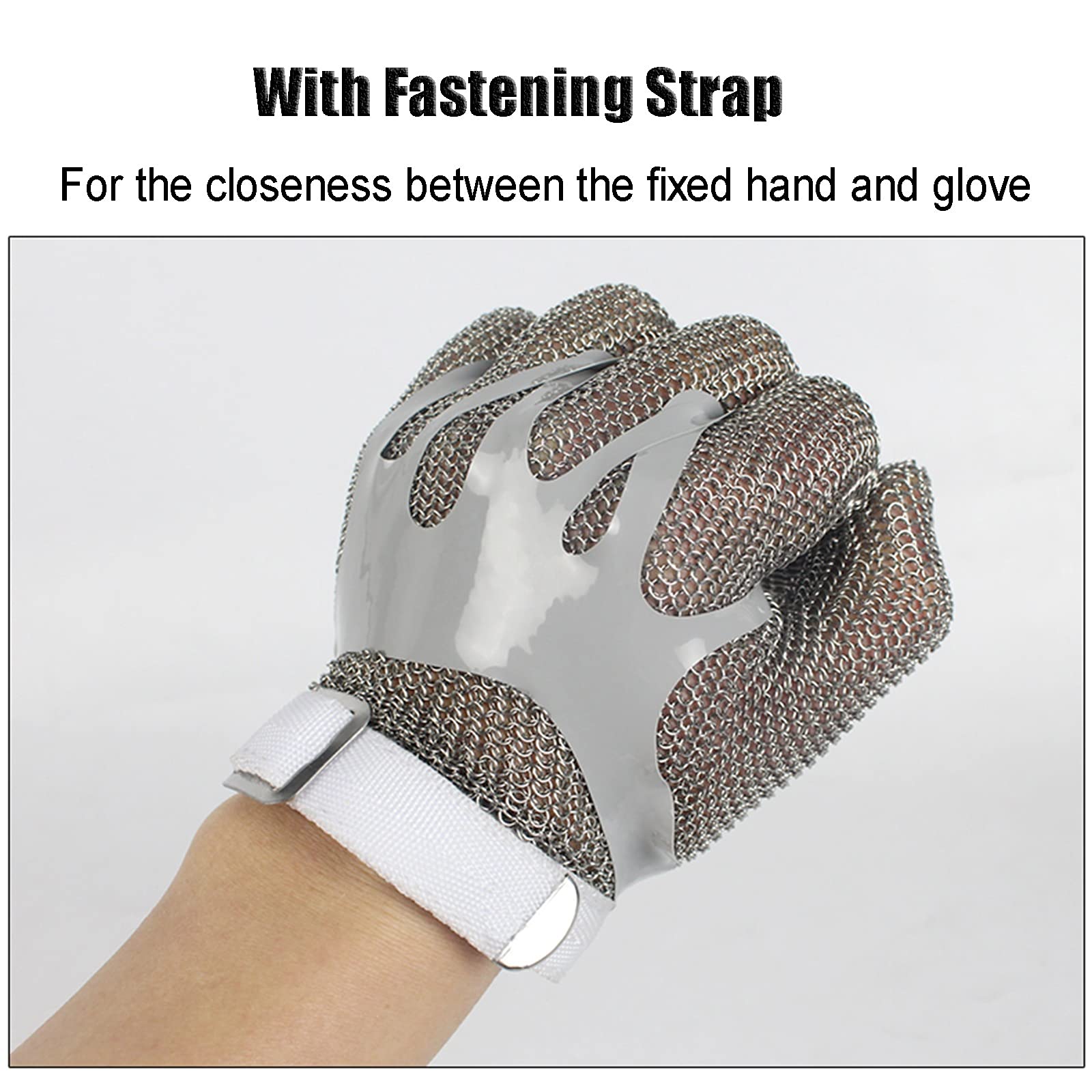 Gartenhandschuhe 304 Edelstahl-Mesh-artige Handschuhe, Sicherheitsschutzhandschuhe, Schneideständige Und Stichfeste Metallhandschuhe, Sicherheitsküche Lebensmittelqualität, 6 Größen (Size : S)
