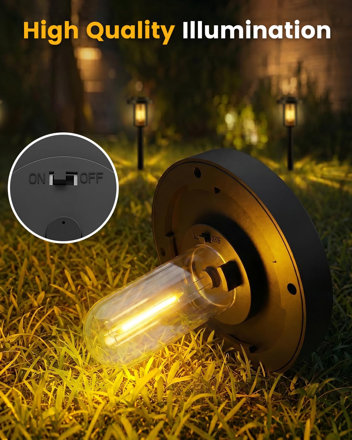 Solarleuchten für den Außenbereich, IP65, wasserdicht, für Garten, Weg, Hof, Gehweg, Dekoration im Freien, warmweiß, 8 Stück
