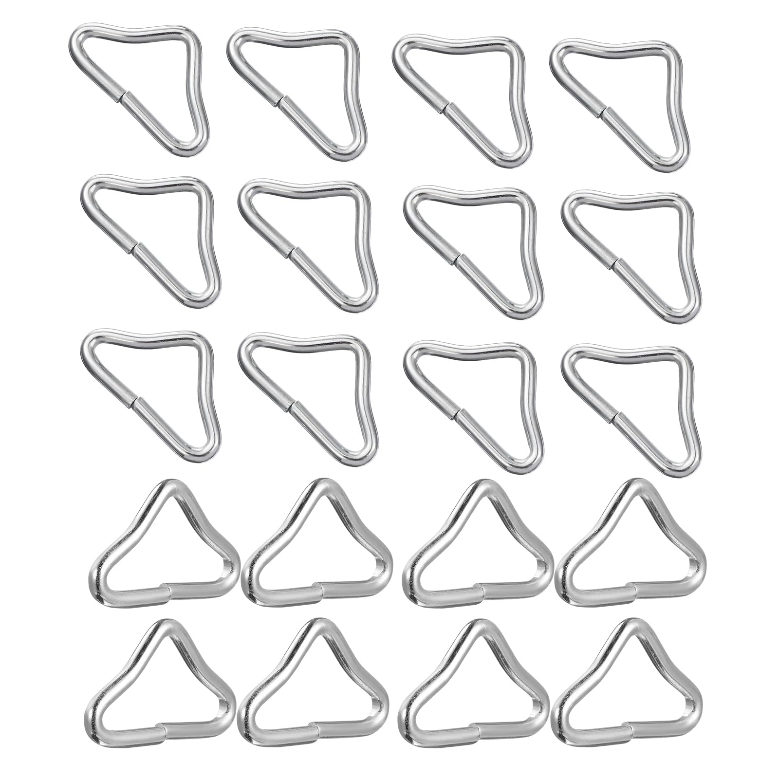 Veemoon 20-Piece Trampoline Triangle Rings Replacement, Heavy Duty Galvanized Steel V-Ring Buckles for Jumping Mat Repair, Rust Resistant Bungee Bed Extension Loop