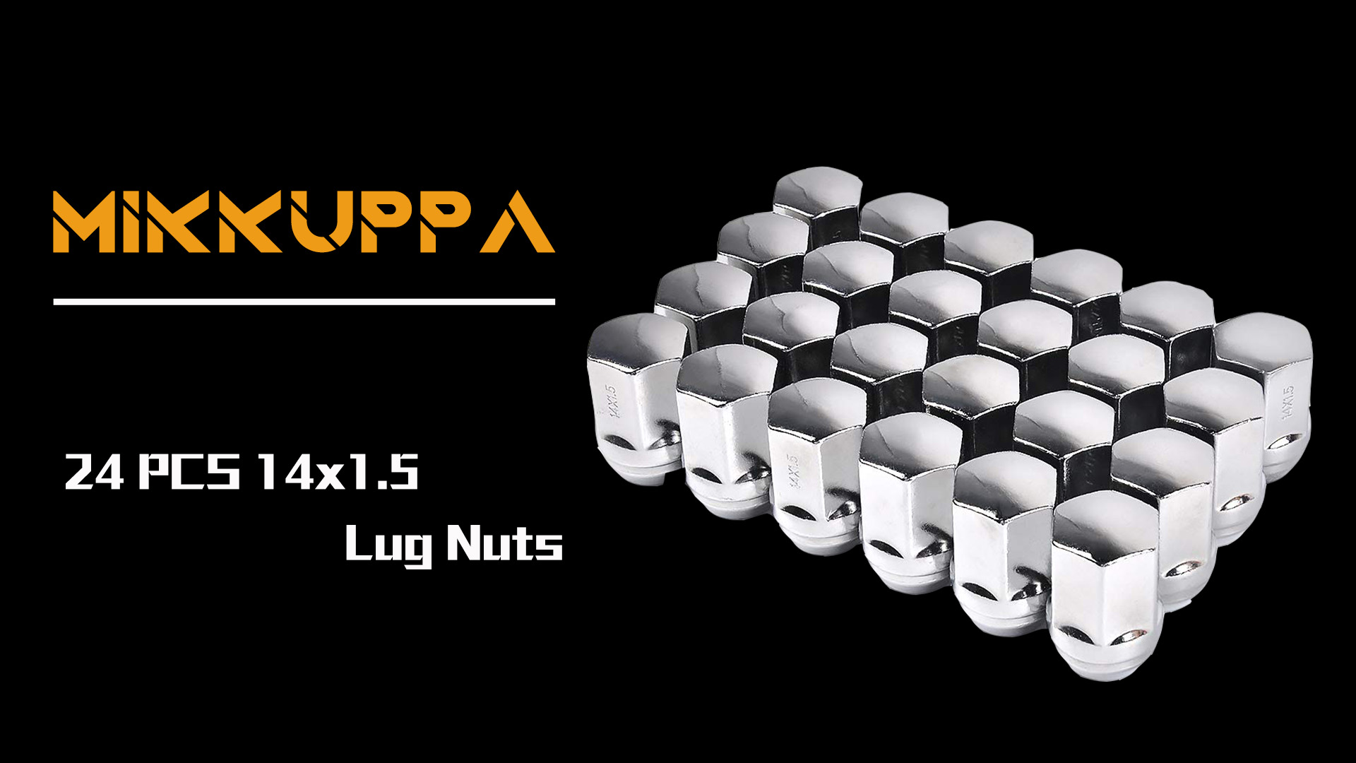 Image of MIKKUPPA M14x1.5 Lug Nuts - One-Piece Chrome OEM Factory Style Large Acorn Seat Lug Nuts 7 /8 inch Hex Replacement for Most Chrysler Dodge Jeep Ram Vehicles 24pcs Replace OEM 611-330