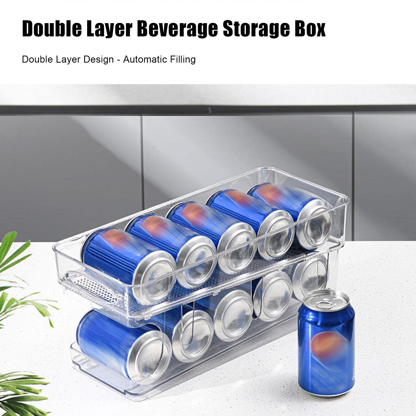 Dispensador de latas rodantes, Organizador de latas de Cerveza para Nevera, Organizador de dispensador de latas para Nevera, dispensador de latas de Soda para Nevera, Cocina, Armario, despensa, enci