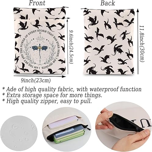 Miniatura 2 de ENSIANTH Regalo para lector de romance oscuro, funda de libro Dragon Rider para amantes del dragón, regalo violeta para lector de fantasía