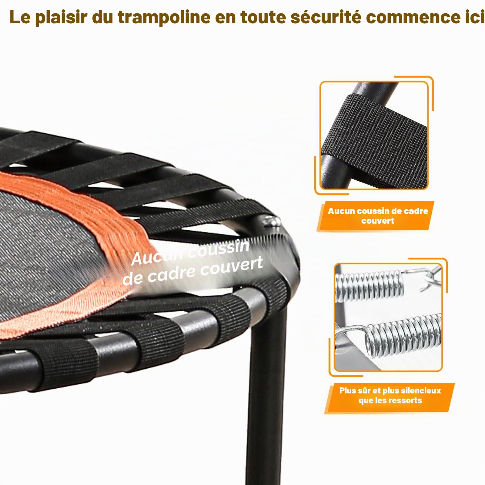 FitinOne Mini Trampoline Pliable de Charge de 204 kg, Trampoline d'exercice Portable avec poignée en Mousse réglable, Trampoline de Fitness pour Adultes et Enfants