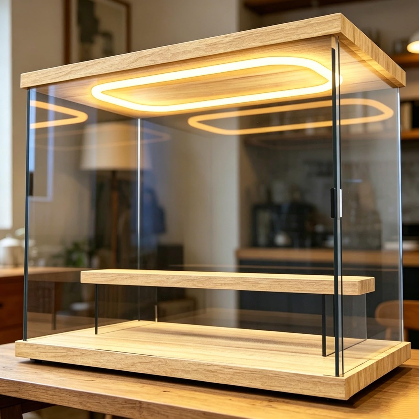 Stackable Acrylic Display Cases Collectibles with Removable Shelf, Assemble Acrylic Boxes for Collectibles/ Bouquet/ Jewelry Display, Clear Display Box Showcase(2Tier-13x5x9in/320x120x225mm)