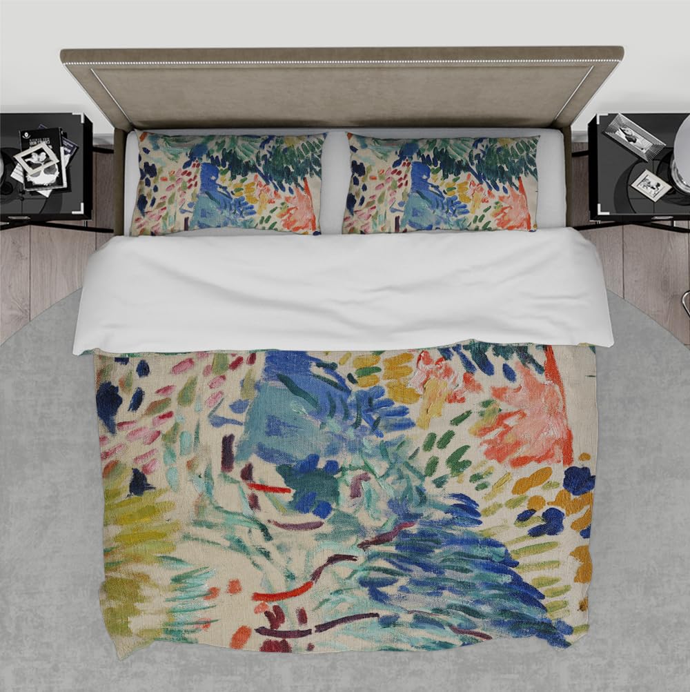 Ensemble de literie abstrait Collioure pour une chambre lumineuse