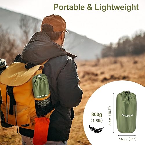 Miniatura 4 de Night Cat Colchonetas inflables para dormir con bomba de pie de almohada para camping, mochilero, senderismo, ultraligera, compacta, cómoda,