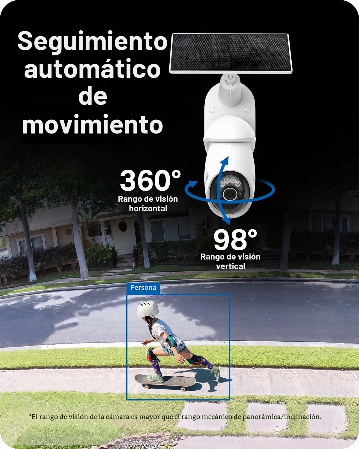 Tapo TP-Link C660 - Cámara de Seguridad Wi-Fi para Exteriores, panorámica/inclinación, visión de 360°, Seguimiento de Movimiento, visión Nocturna a Color, detección de Personas/vehículos/Movimiento