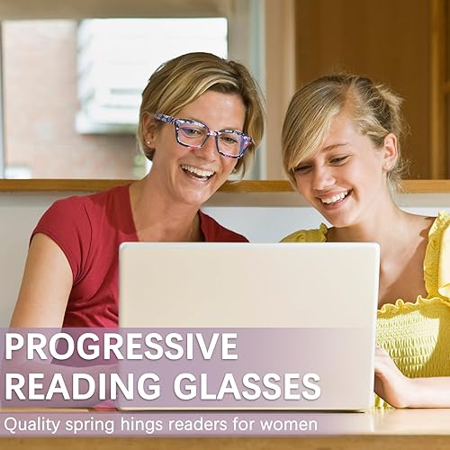 Miniatura 9 de ZONLON Paquete de 4 lentes de lectura progresivos multienfoque para mujeres, estilo Oprah, bloqueo de luz azul, lectores de computadora