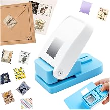 Zkptops Stamp Puncher 1X0.8inch Rectangular Postage Stamp Punch Lever Action Stamps Shaped Paper Punch Hole Puncher for Crafting Scrapbooking Journaling Handmade Card Making DIY Arts Crafts Supplies