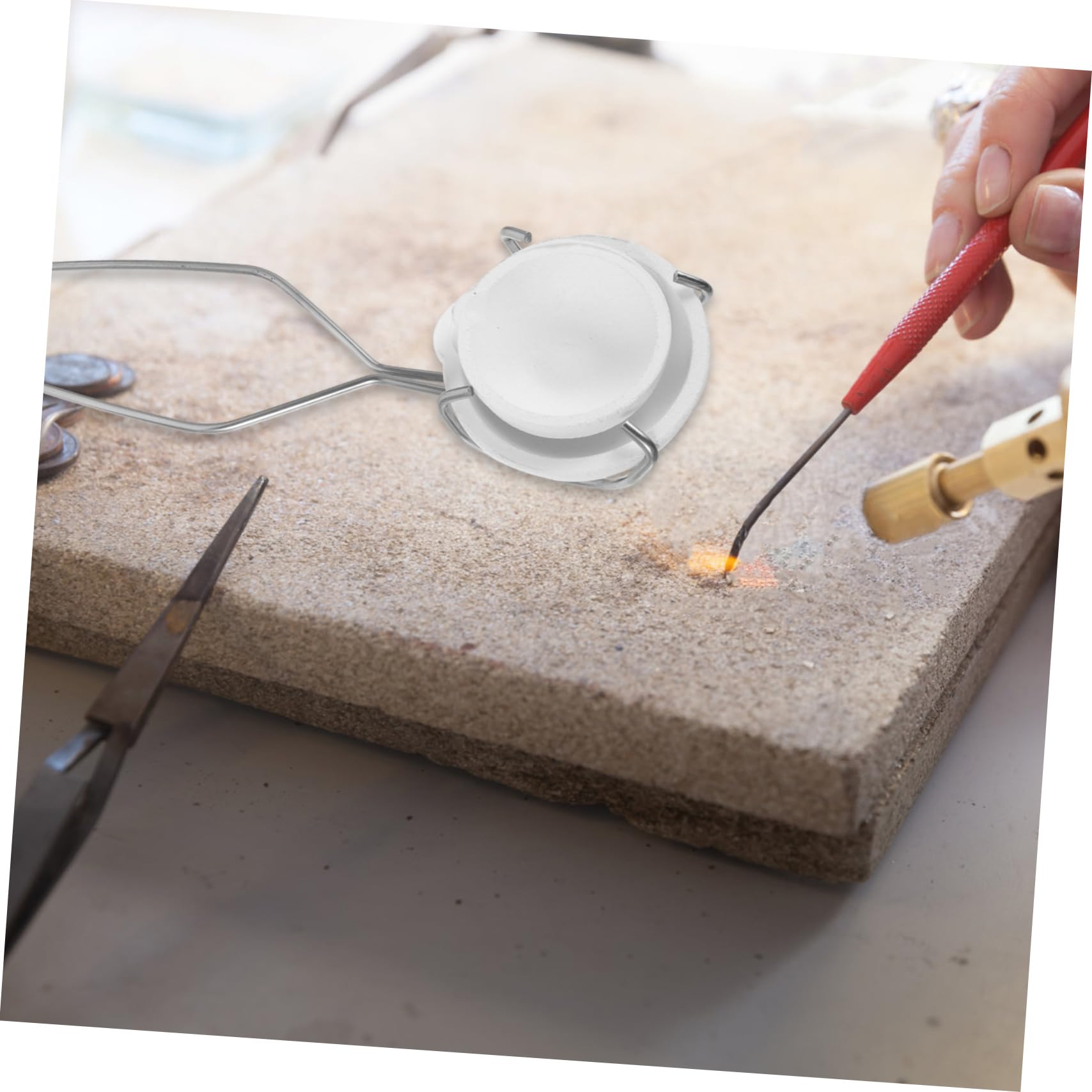 DOITOOL Crucible Jewelry Tool Tong Melt Dish Crucible Tong Metal Smelting Tool Set Casting Bowl Crucible Tongs