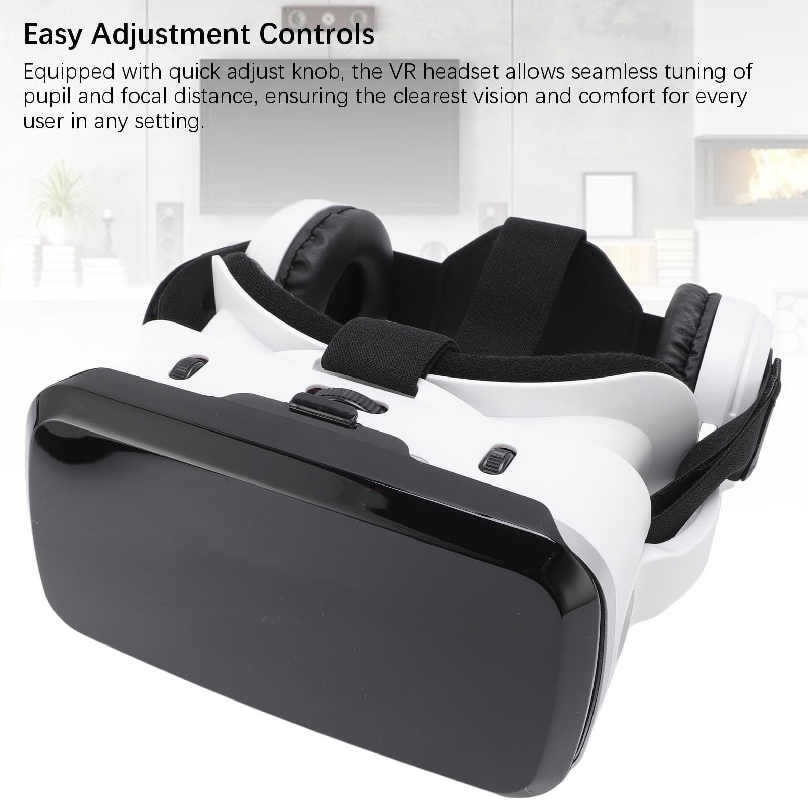 EMUKOEP Auriculares VR para Teléfono de 5,5 a 7,2 Pulgadas con Lente Anti Luz Azul y Auriculares Bluetooth para TV, Juegos, Películas, Gafas 3D de Realidad Virtual para Todos los Usuarios
