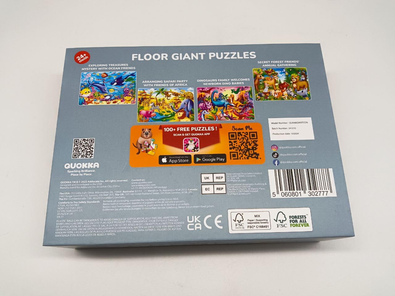 QUOKKA Puzzle Grandi Bambini 3 4 5 Anni - 60x90 cm Puzzle 48 Pezzi Gigante da Pavimento Bambino 5 6 Anni - Grande Giocattolo con di Costruzione - Giochi Educativi per Ragazzi e Ragazze dai 2 ai 6