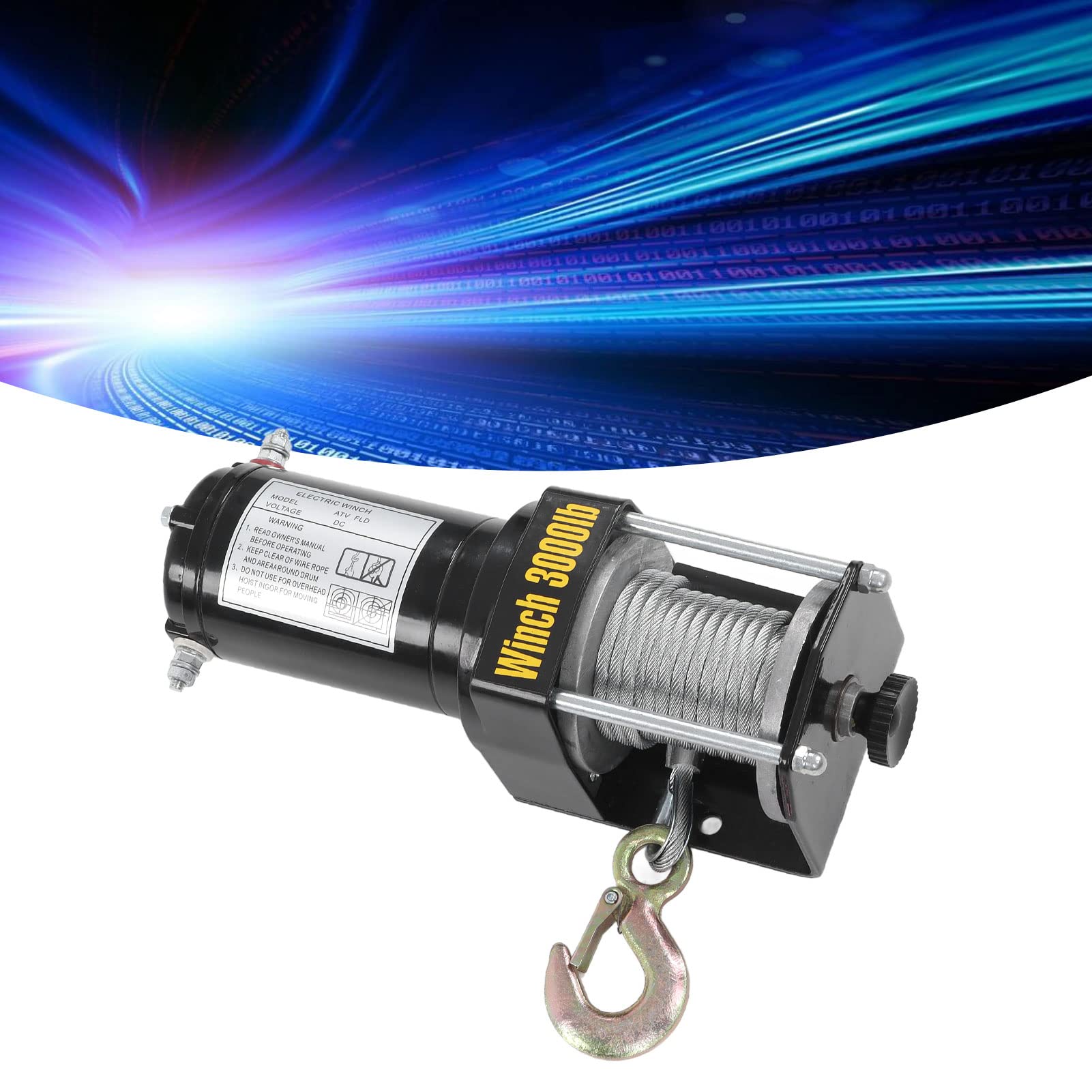 Verricello elettrico 24V, Kit verricello elettrico a bassa generazione di calore Resistente all'usura Maggiore resistenza alla trazione Non ruggine per ATV Sollevamento e sollevamento