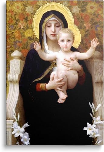 Miniatura 3 de GUN SUPPLIES OUTLET LLC Póster de Madonna y los ángeles del niño jugando con imagen de la Virgen María, pintura santa de la bendita madre católica,