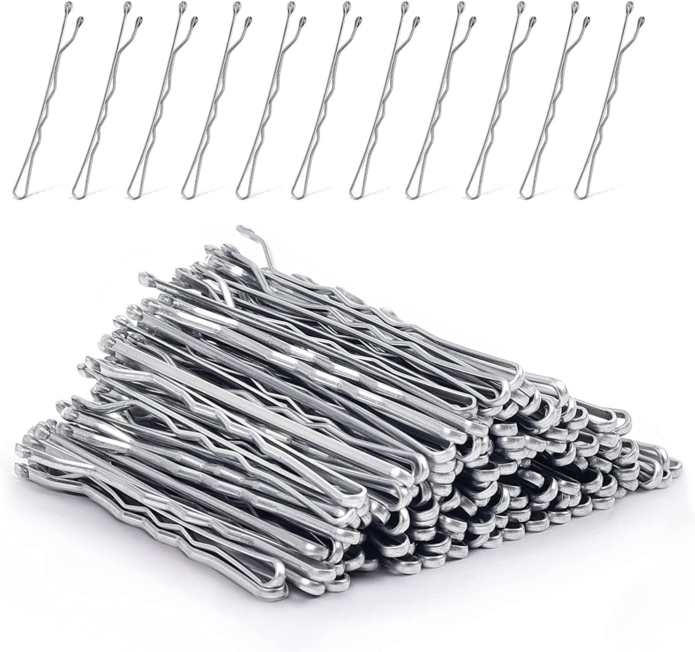 Bobby Pins, MORGLES 120 Pcs Hair Grips Hair Pins for Women Fine Hair with Box（Silver,5 cm/2 Inches)