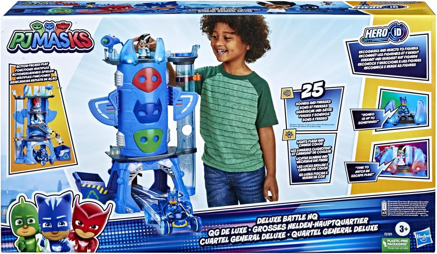 Luxury HQ PJ Masks Headquarters Preschool Toy with 2 Figures and 1 Vehicle, for Children from 3 Years