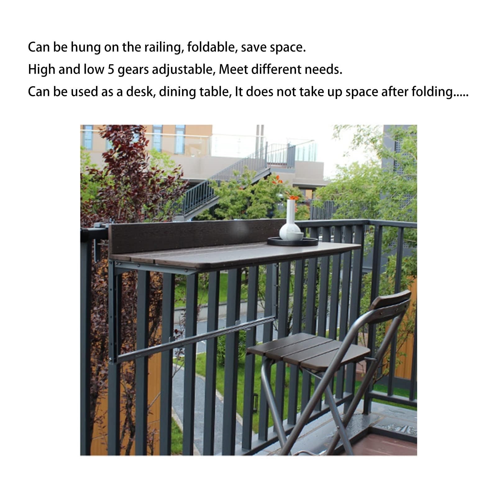 Générique Table Balcon Suspendue métal Ajustable étanche Pliante