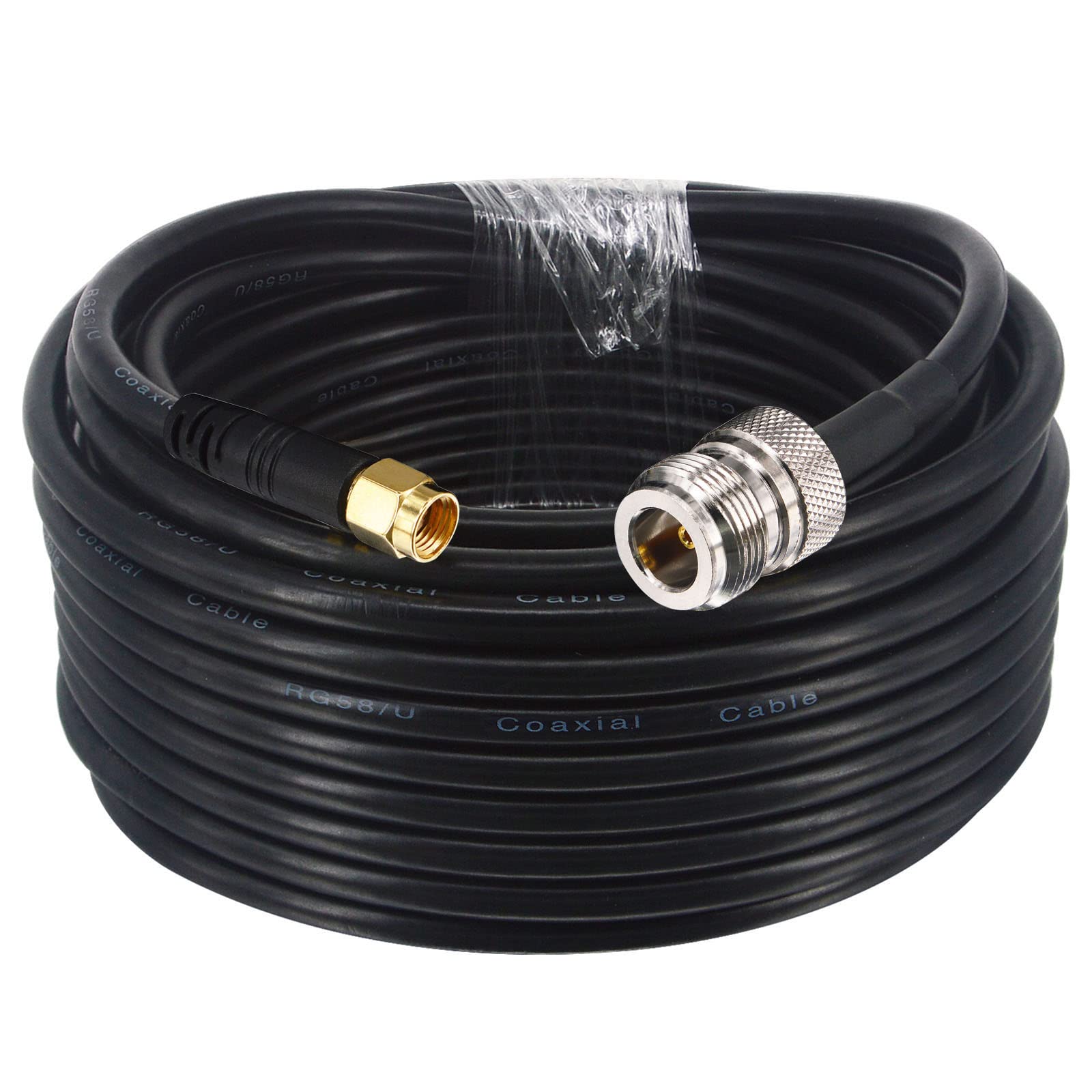 Cavo RP-SMA Maschio a N Femmina 15M Cavo coassiale RG58 Migliorato Cavo Antenna Helium Connettore N Femmina a RP-SMA Maschio a Bassa Perdita Cavo di Estensione per WiFi LTE LoRa Antenna Helium