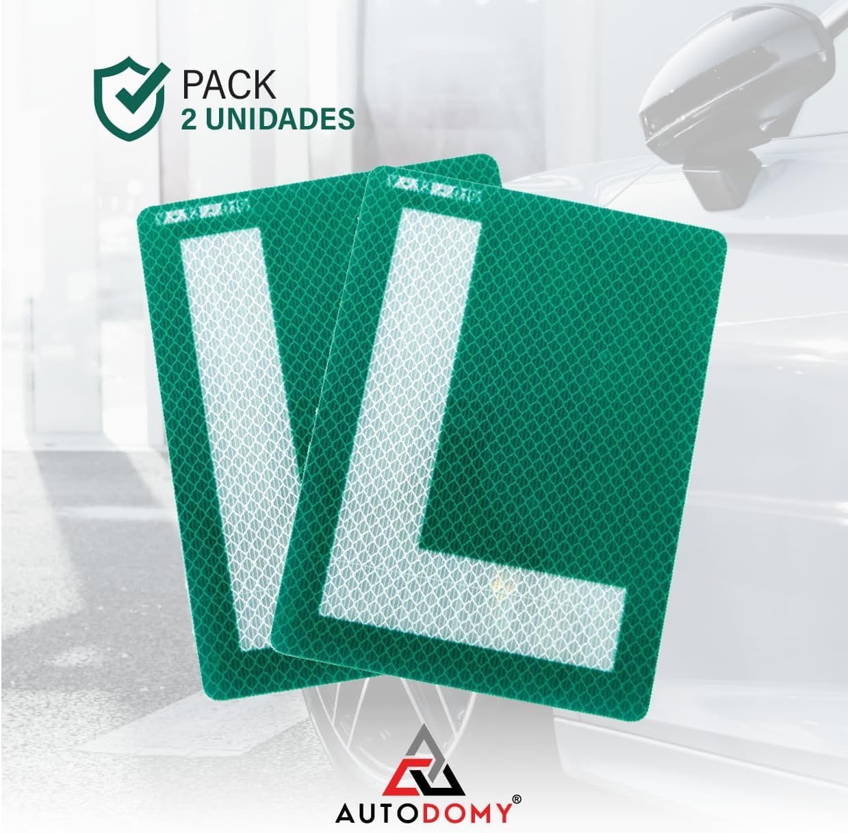 Autodomy Placa L Novel Cristales Tintados Pack 2 Unidades | Pegatina L Homologada Exterior | L para Lunas Tintadas es Reflectante | Homologada por la DGT — view 8