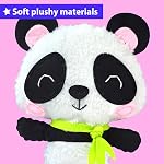 KRAFUN Panda Sewing Kit for Kids Age 7+, Stuffed Doll Project | Sew your own plush panda. Pre-cut & pre-punched felt, child-safe needle & step-by-step instructions