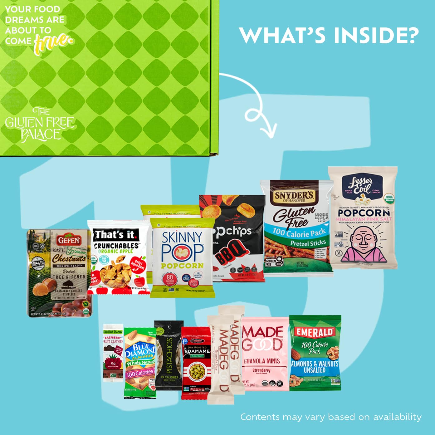 Gluten Free Palace 100 Calorie Snacks Variety Pack – Healthy Mother’s Day Snack Care Package – Gluten Free Low Calorie Vegan Protein Bars & Nuts – Guilt-Free Basket for Adults, Teens, College Students & Corporate (15 Count)