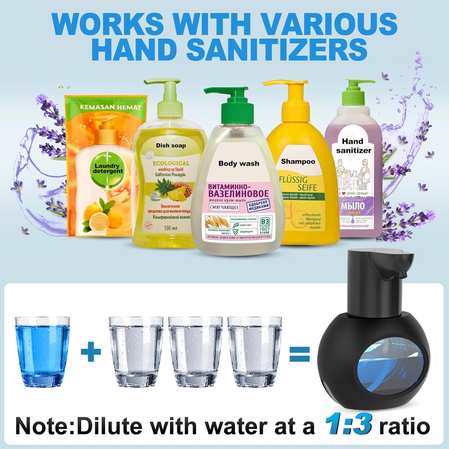 Automatic Soap Dispensers,15oz/420ml USB Touchless Automatic Foaming Soap Dispenser,Rechargeabled Wall Mounted Smart Soap Dispenser for Home Kitchen Bathroom Office Black (2, Black)