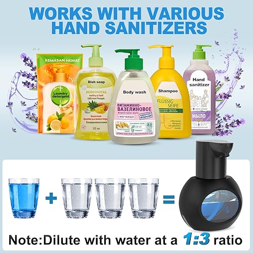 Miniatura 5 de Dispensador automático de jabón espumoso de 15 oz14.2 fl oz, desinfectante de manos espumoso, soporte de pared sin contacto con 4 niveles,