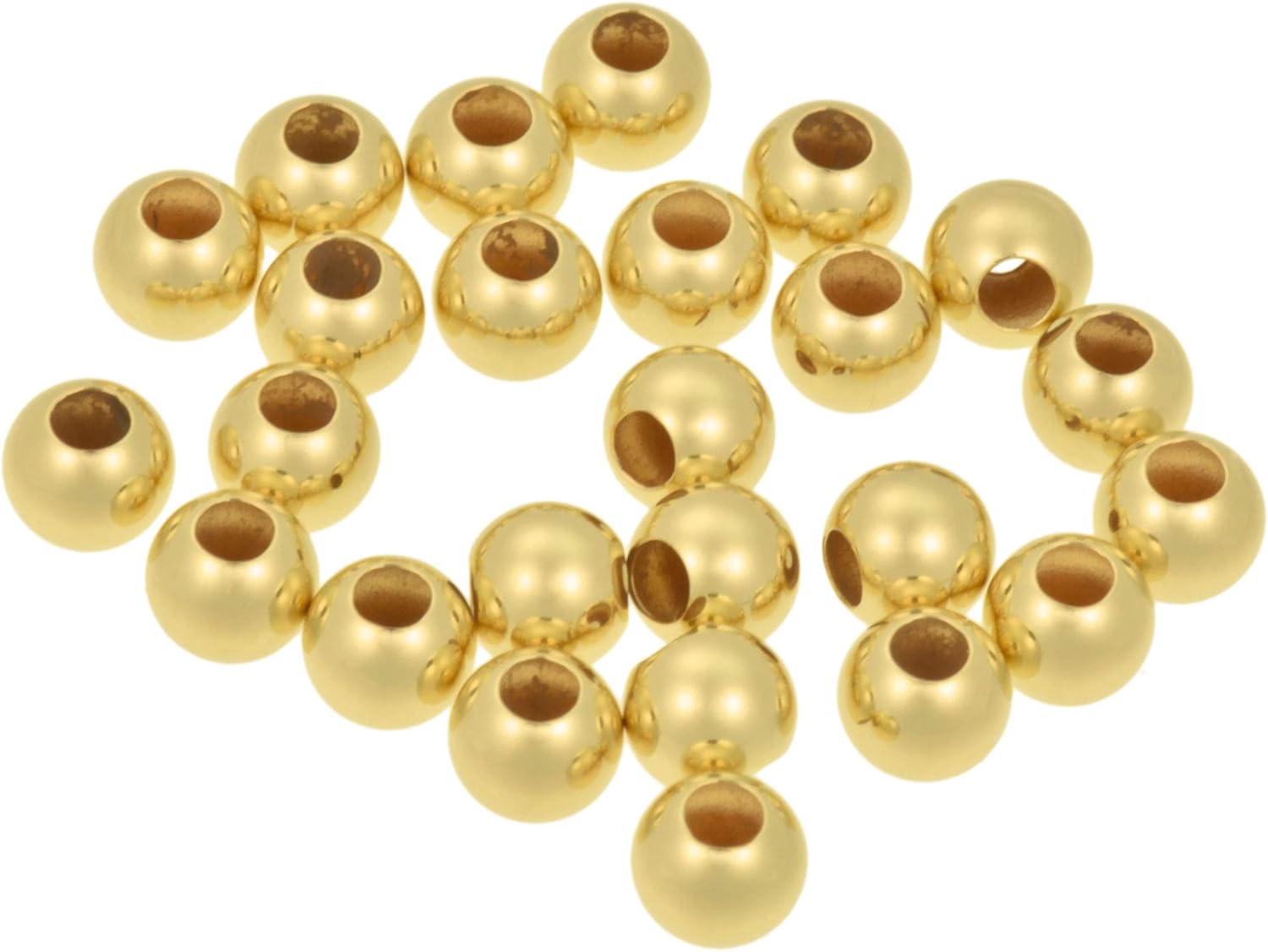 25 4mm 1.7 mm-Hole Gold-Filled Beads: Elegant Spacer, Accent, and Layering Versatile Components for Necklaces, Bracelets, Earrings, and Wire-Wrapped Jewelry Creation SKU j-458604