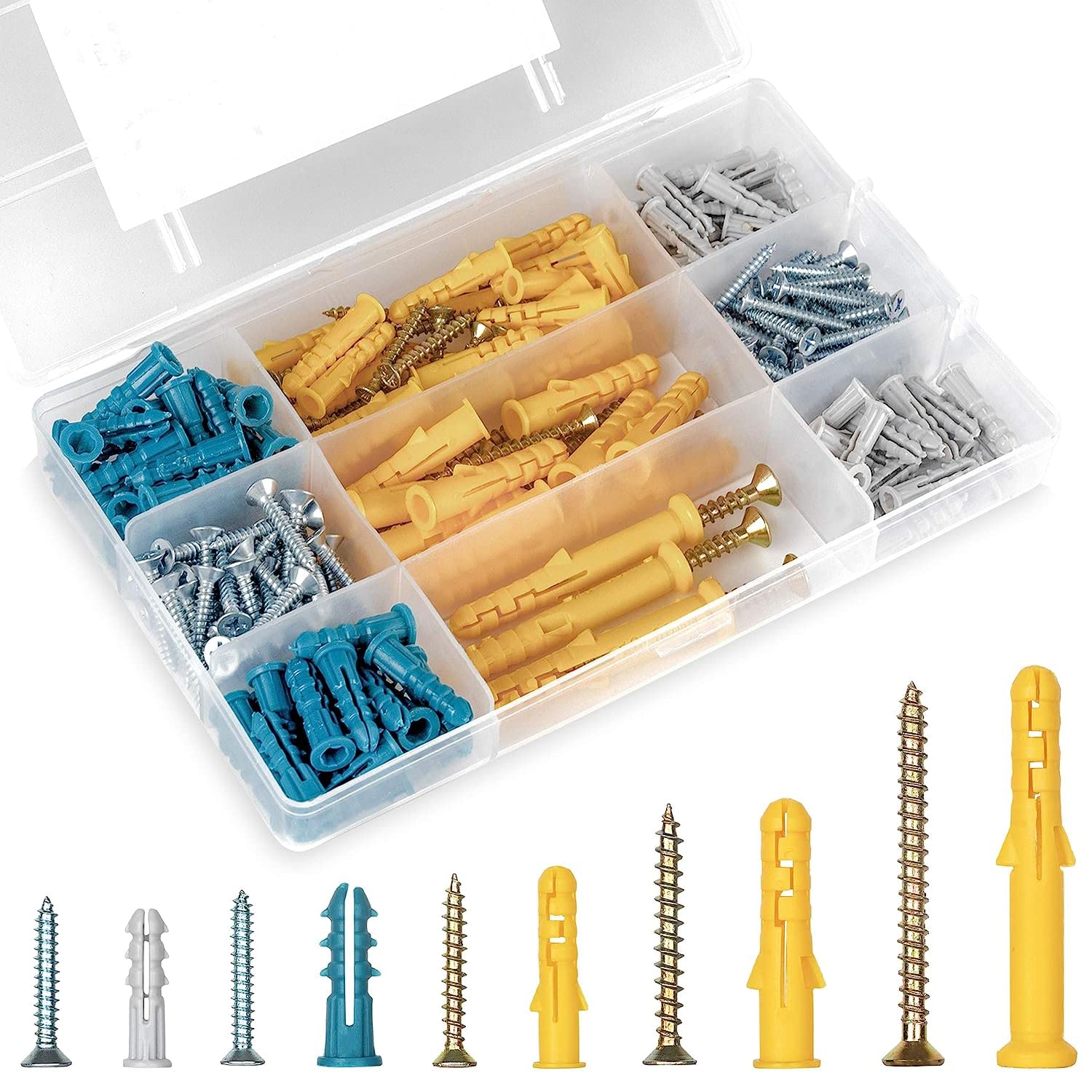 Scout, Drywall Anchors and Screws Assortment Kit 230PCS, 115 Plastic Wall Anchors and 115 Philips Flat Head Screws, 5 Sizes Galvanized Screws and Wall Plug Bolts with Organizer Box (B0C1V7MH9J) Amazon Price History, Amazon Price Tracker