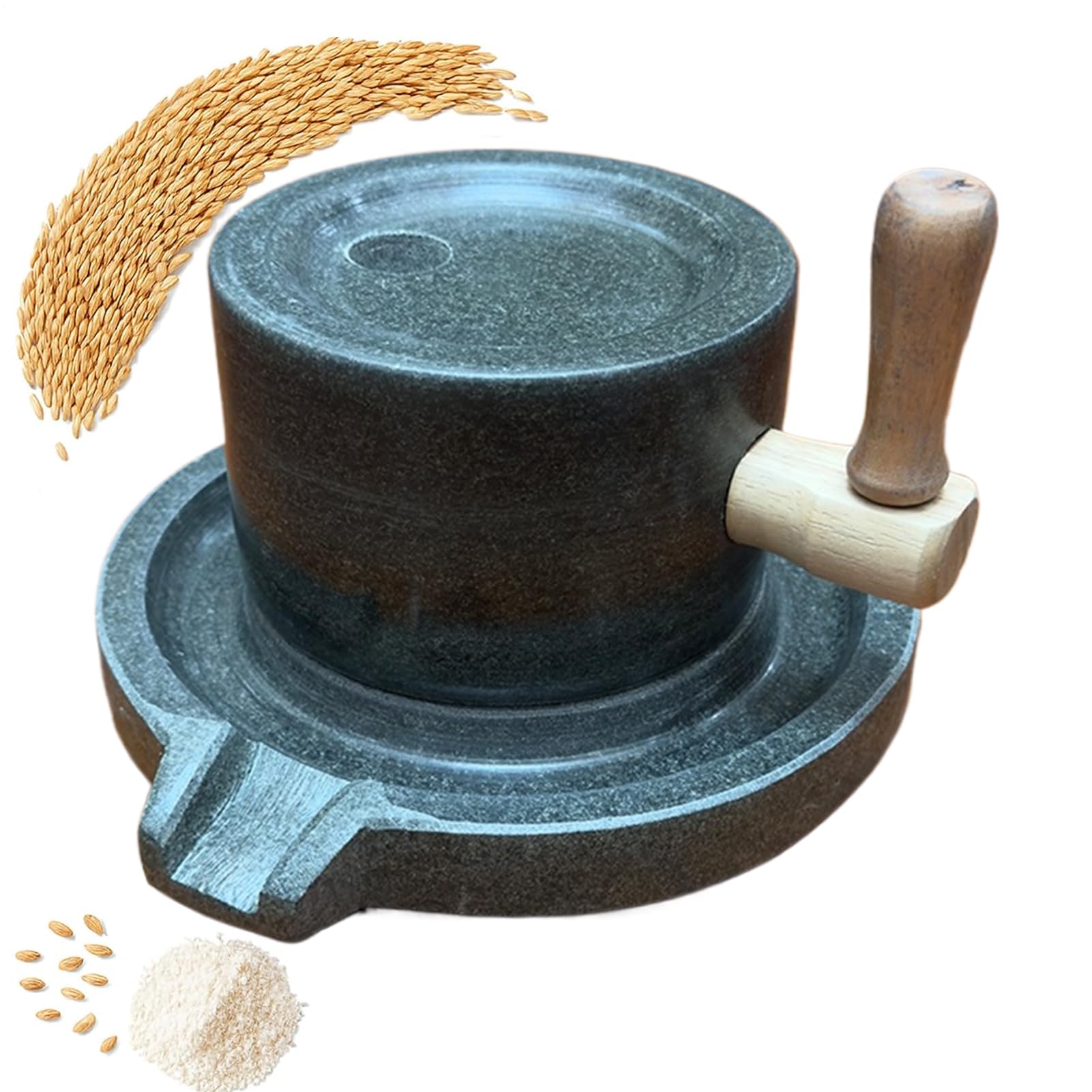 cereali in Pietra Mulino a Mano per Cereali in Polvere | Macinino Chicchi Di Caffè E Spezie Per re Caffè, Farina, Pepe, Sale E Noci, Per Uso Domestico, In Cucina, Per Ristoranti E