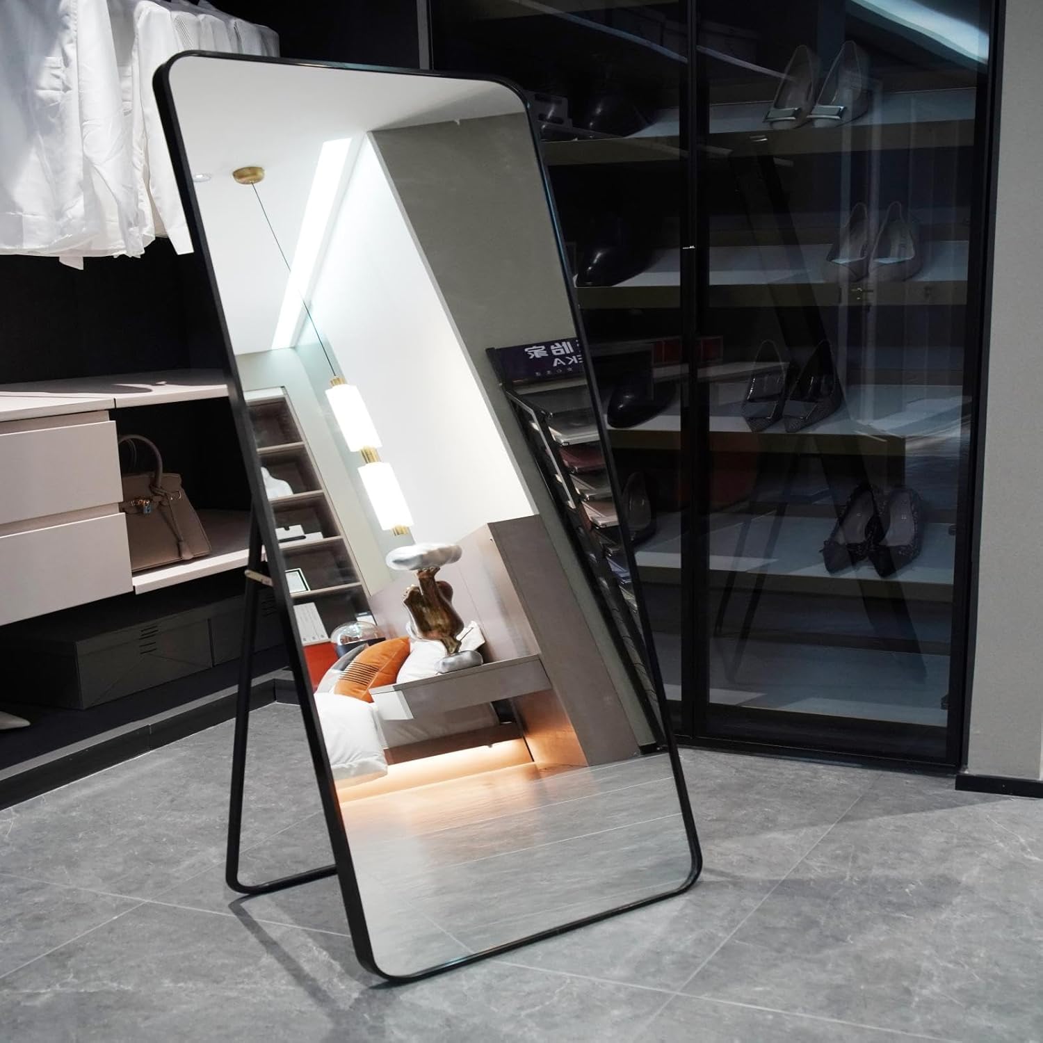 Glaeastcra Full Length Mirror with Aluminum Alloy Frame