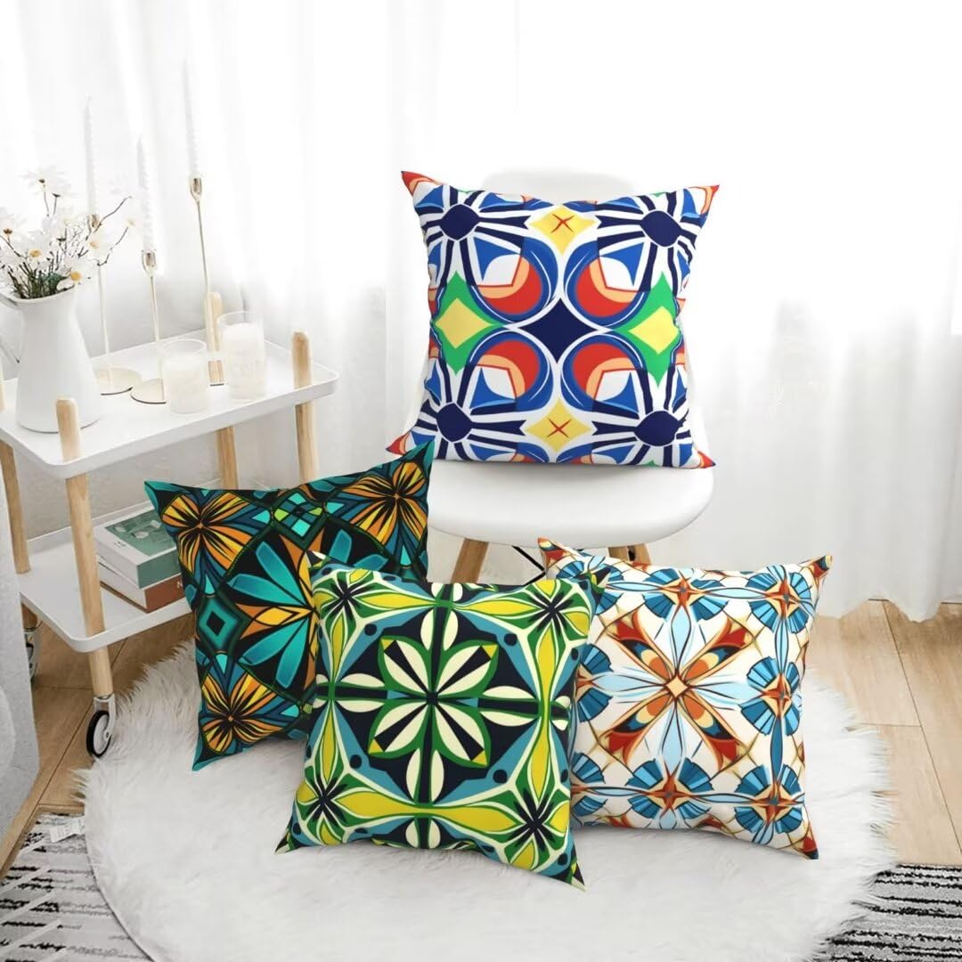 Cuscini per Divano Bohémien, Etnico Federe Cuscini Divano 60x60cm Cuscino Divano, Cuscini Letto Decorativi Copricuscino Divano, per Cuscini Home Room Divano Soggiorno Sedia Letto Decor, 4 Pezzi X499