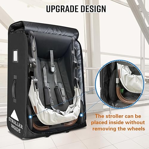 Miniatura 2 de RAYMACE Bolsa de viaje acolchada para cochecito de avión con ruedas se adapta a UPPAbaby Vista V2 V3, Cruz V2 V3, bolsa de almacenamiento de