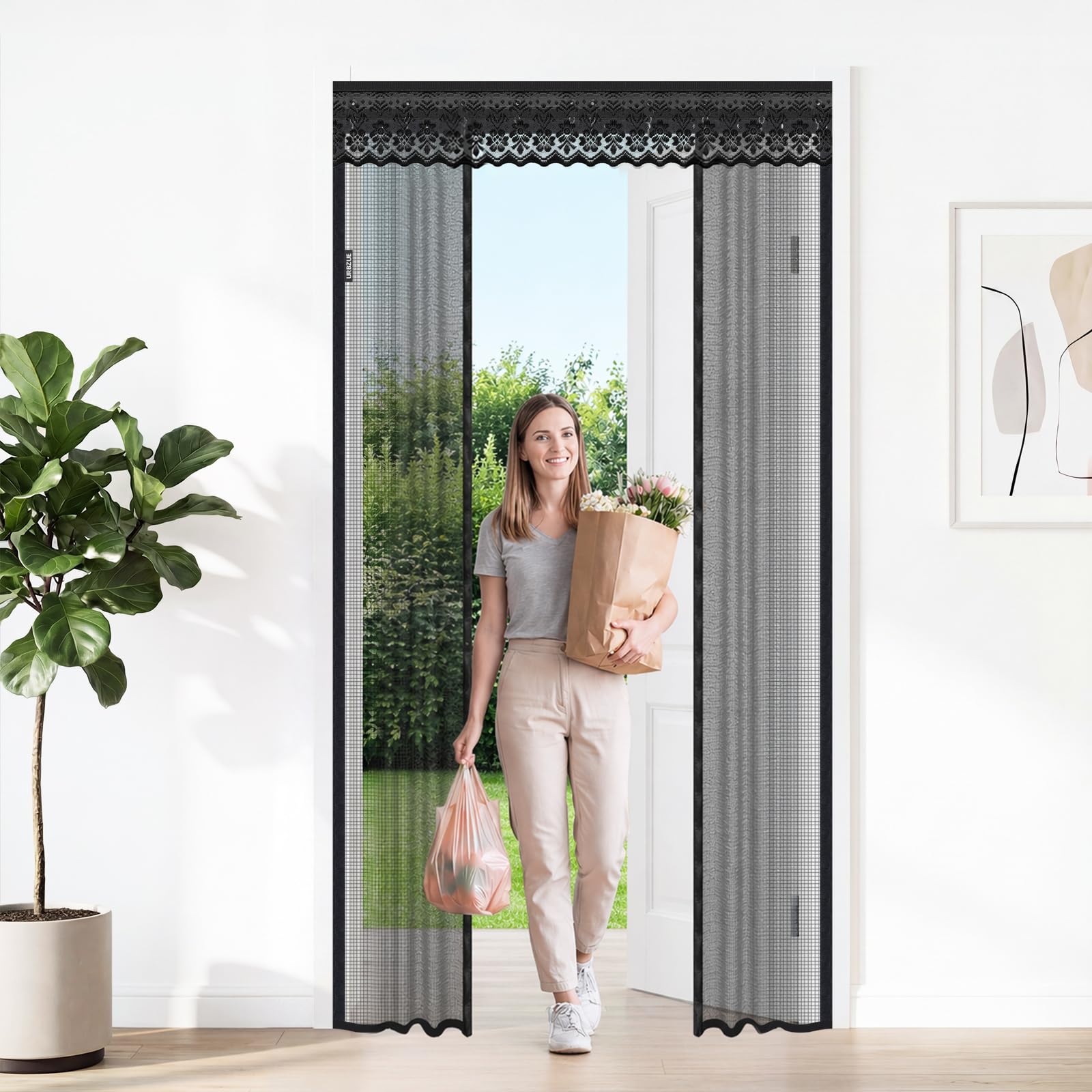 Moustiquaire aimantée porte 140x240 rideau anti-moustique sans perçage spécial locataire