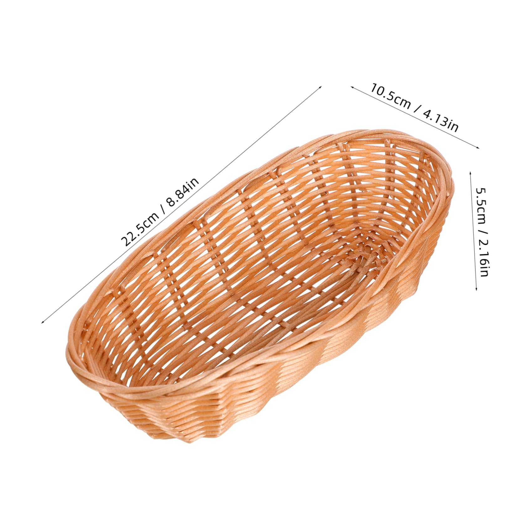 STOBAZA 10pièces Lot De Paniers à Pain Plastique Imitation Rotin Tressé Pour Service Alimentaire Cuisine Et Restaurant