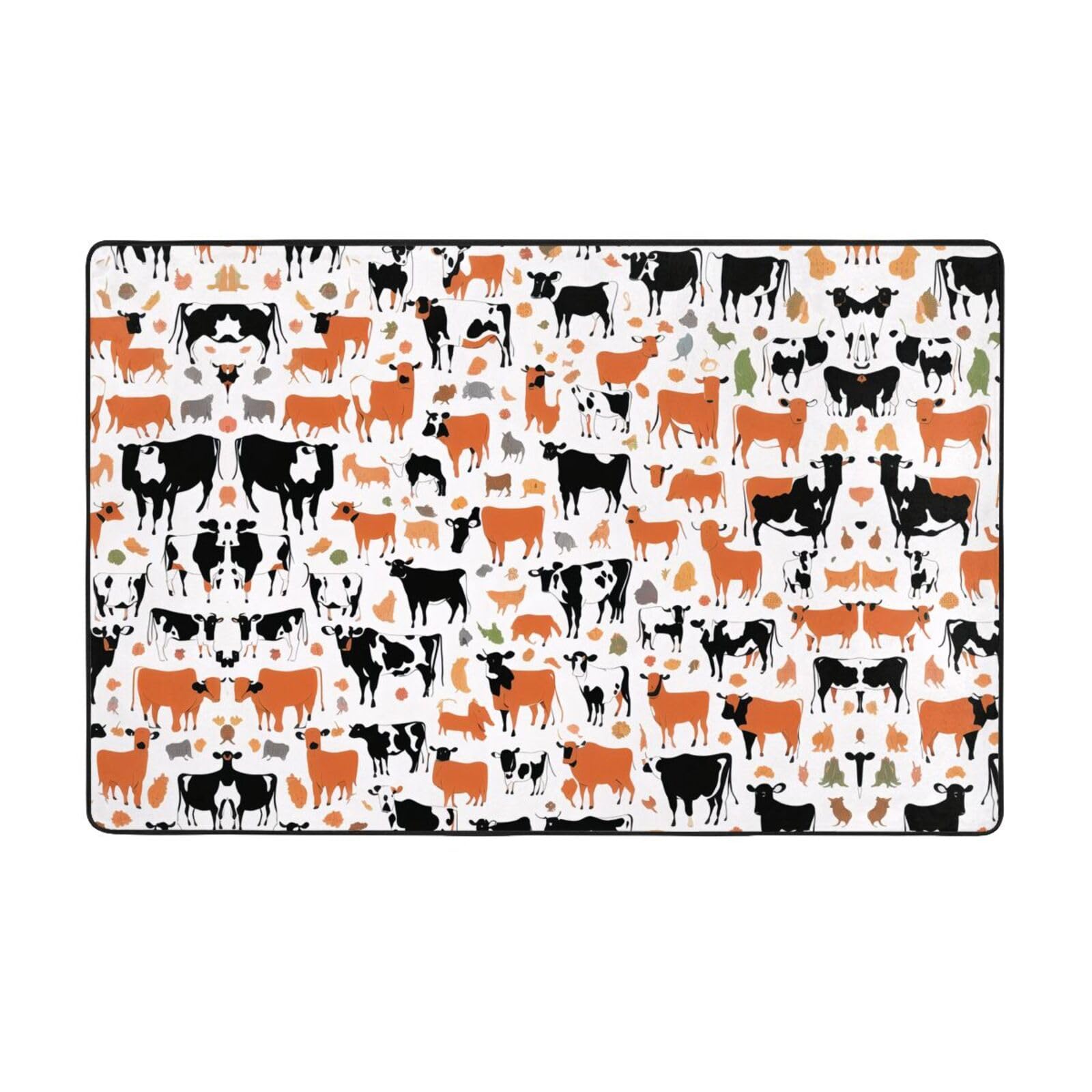 Tapis antidérapant vache 152x99 cm pour sécuriser le sol de la salle de jeux