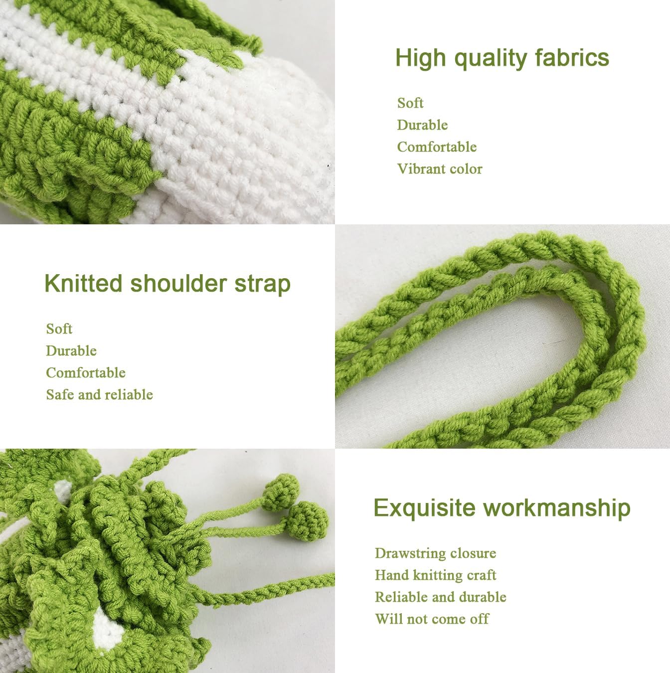 Handmade Knitted Purse Cabbage Shape Shoulder Bag for Women Wool Knitted Crossbody Bag with Drawstring