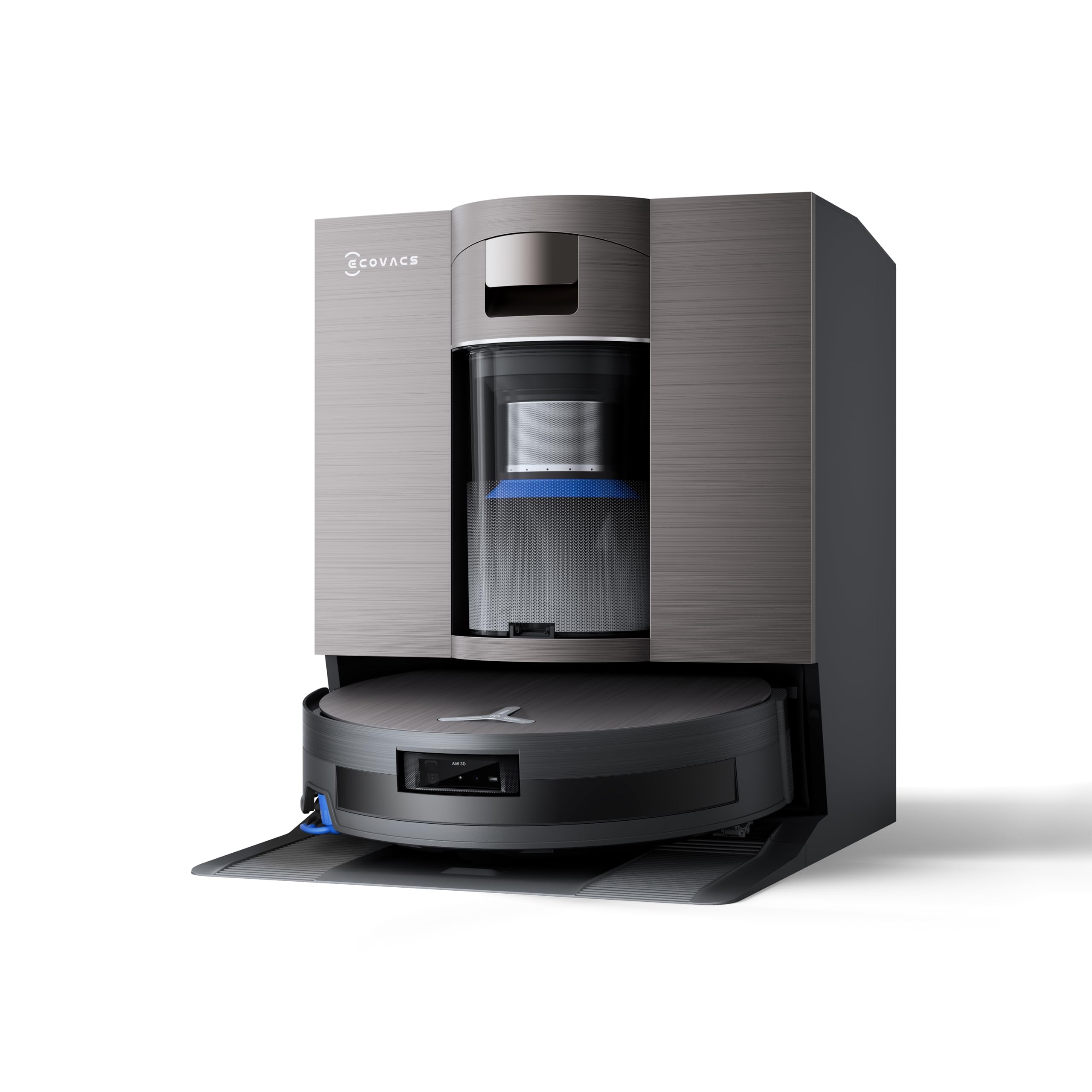 ECOVACS X11 Omni Cyclone Aspirateur Robot, Robot Aspirateur Laveur avec Blast et Puissance 19500 Pa, PowerBoost Ultra-​Rapide, OZMO Roller 2.0, Ascension Max de 4 cm, PureCyclone 2.0 Auto-​Empty