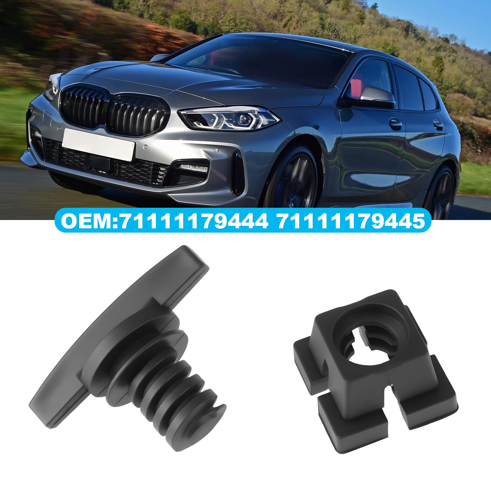 EMSea 1 Jeu de Boucles Filetées de Verrouillage de Coffre de Voiture 71111179444 71111179445 Compatible avec Les Séries BMW 3/5/7