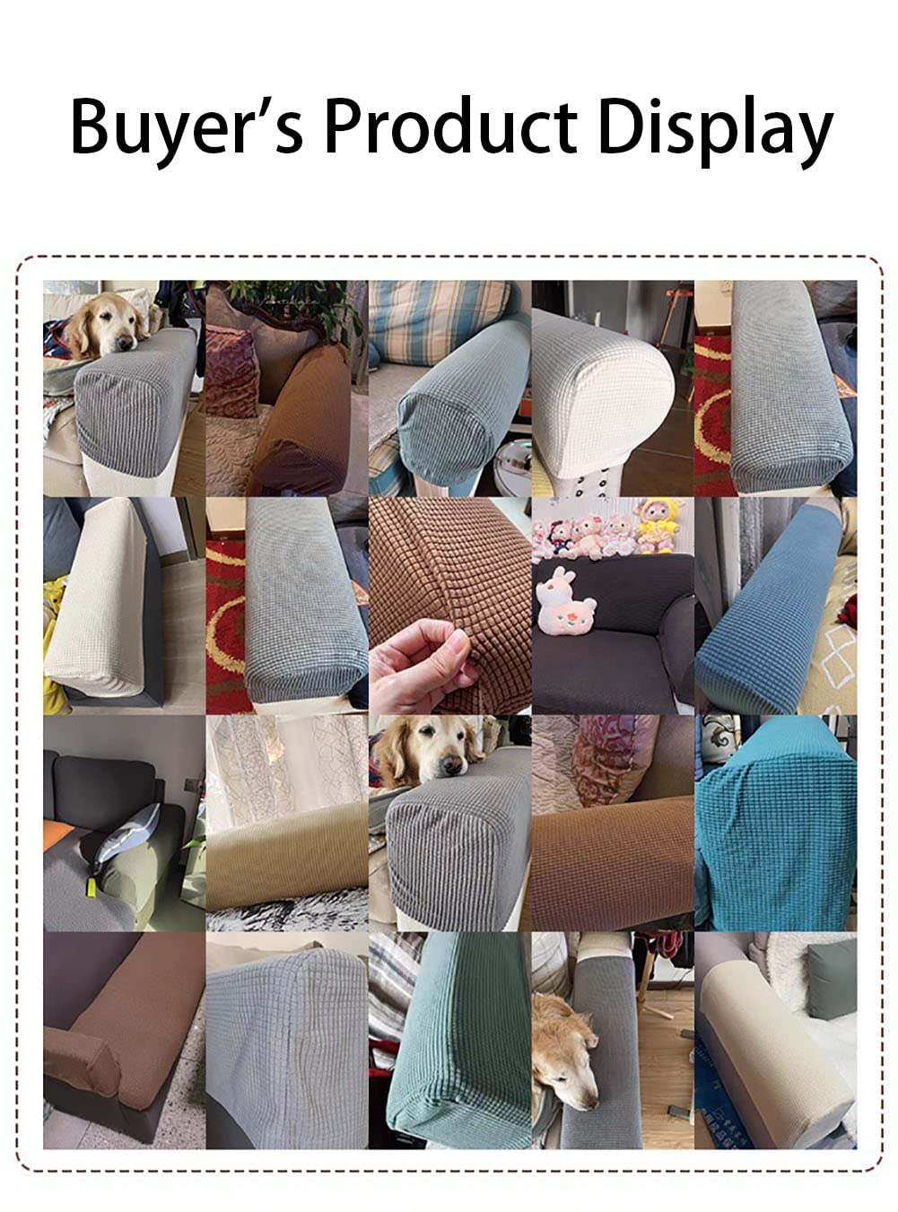 Funda de poliéster de alta calidad, fundas protectoras resistentes a los arañazos, lavable, fundas elásticas para reposabrazos de sofá cuadrados/curvos/inclinados, 2 unidades