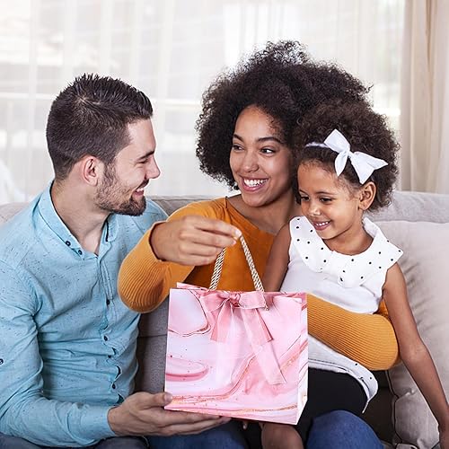 Miniatura 7 de JMANNI Bolsas de regalo, 4 bolsas de regalo de tamaño mediano con cinta de lazo, bolsa de regalo de papel portátil con asas, bolsas de regalo de